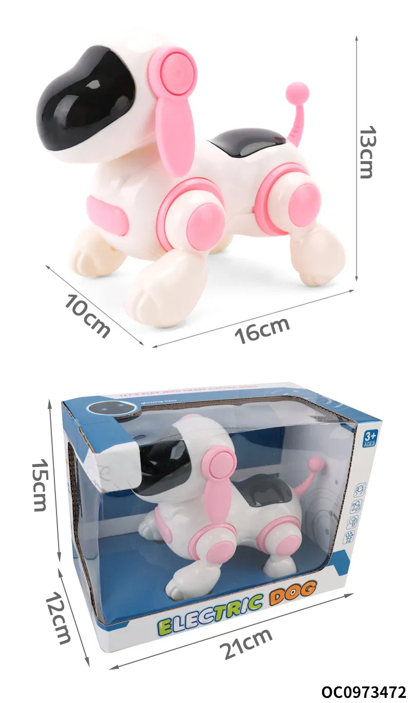 Popular Plastic Battery Operated Animals Walking Electronic Robot Dog Model Light Music Toys Dog for Kids