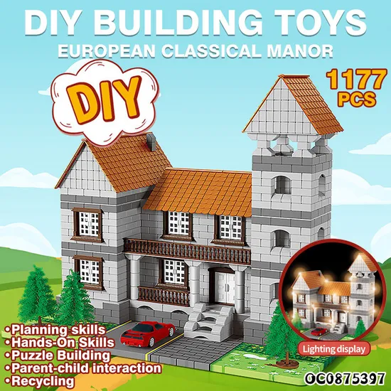 Wholesale Educational 3D Montessori House Building Blocks Model Toy for Kids