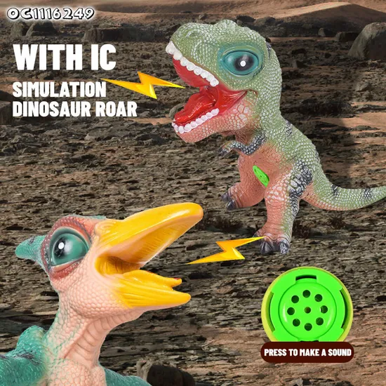 Set Animal Figurines Toys Simulated Animal Model Promotional PVC Items Solid Dinosaurs Products Models Toy for Kids with Sound