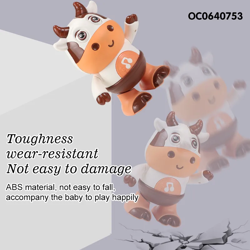 Wholesale Electric Battery Operated Plastic Dancing Animal Cow Baby Toys Kids with Music and Light