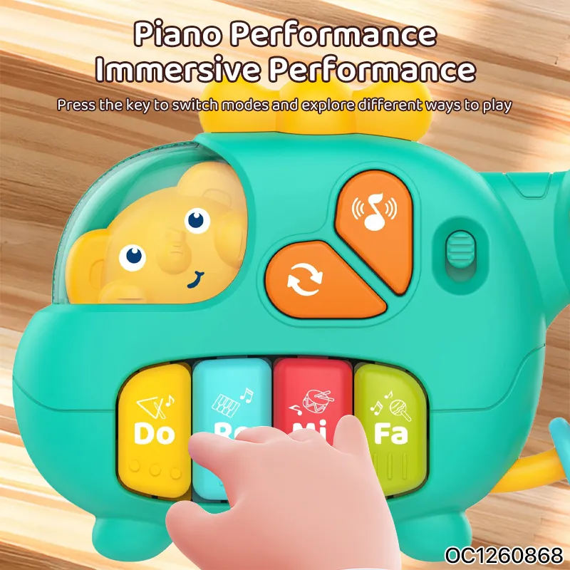 Wholesale Electronic Cartoon Battery Operated Happy Learning Piano Toys Kids with Light and Music