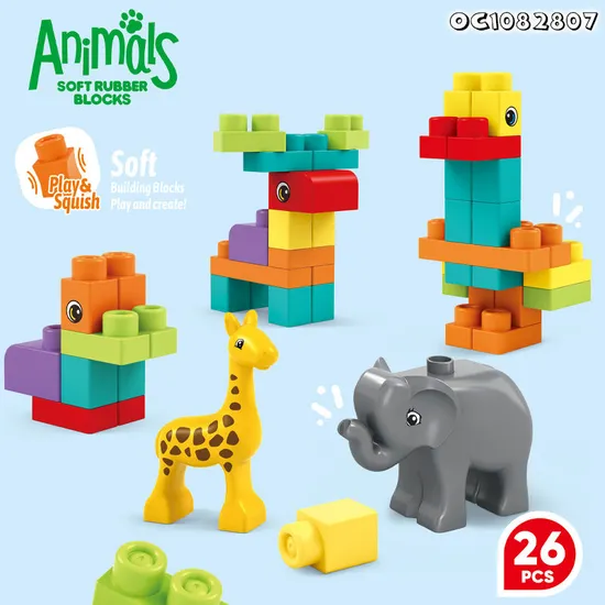 Wholesale Animals Models Early Educational Soft Play Toy Building Blocks for Kids