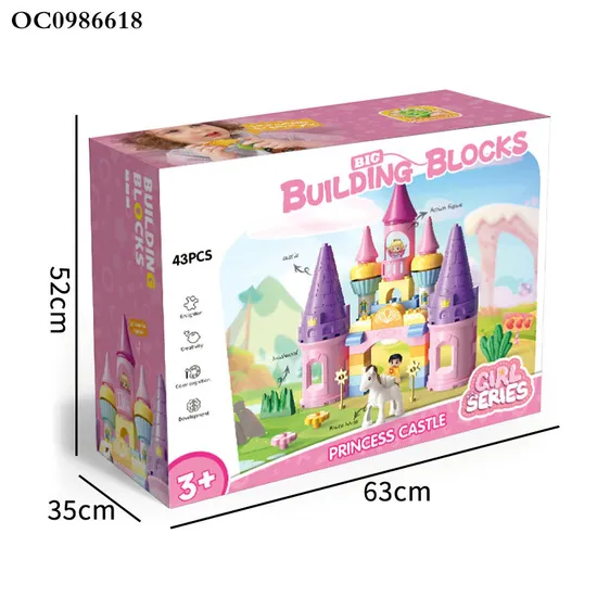 Wholesale Educational Montessori Castle Plastic Building Blocks Kid Toys