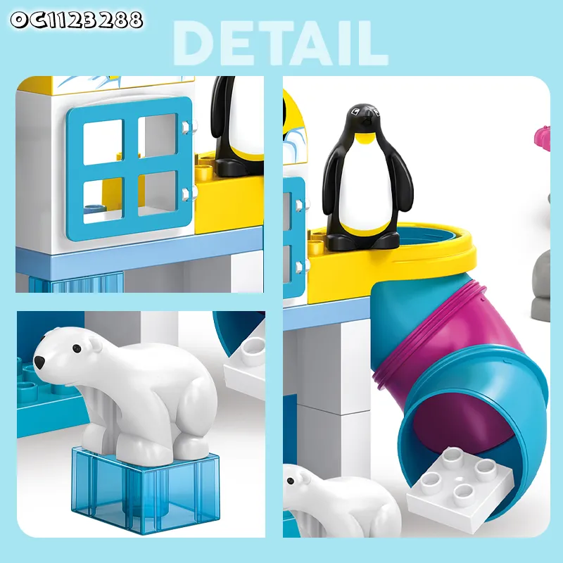 Wholesale Outdoor Blocks Zoo Park Wild Animal Model Plastic Building Blocks Toys for Kids