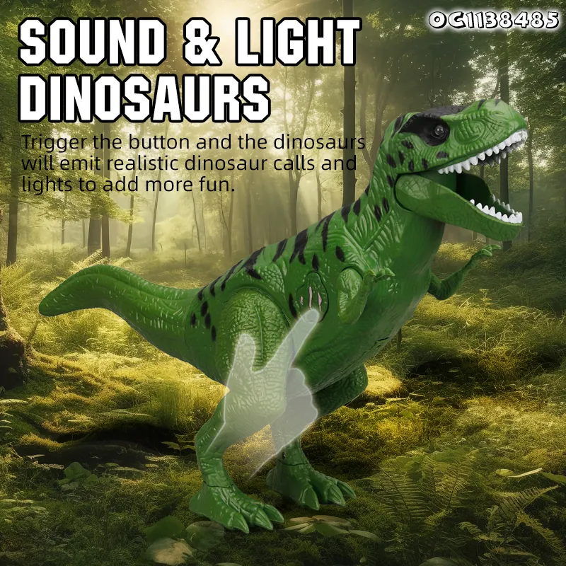 Wholesale Plastic Decompression New Battery Operated Toys Moving Dinosaur Toy Made in China for Children with Light and Sound