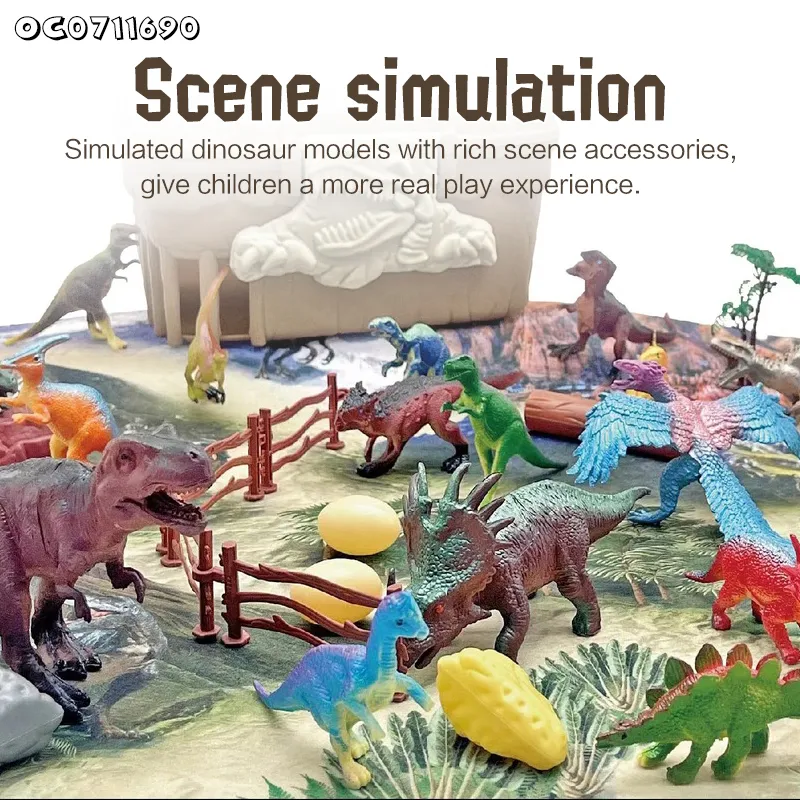 Children PVC Model Educational Animals Simulated Realistic Dinosaur Puppet Baby Toys for Sale with Portable Storage Box
