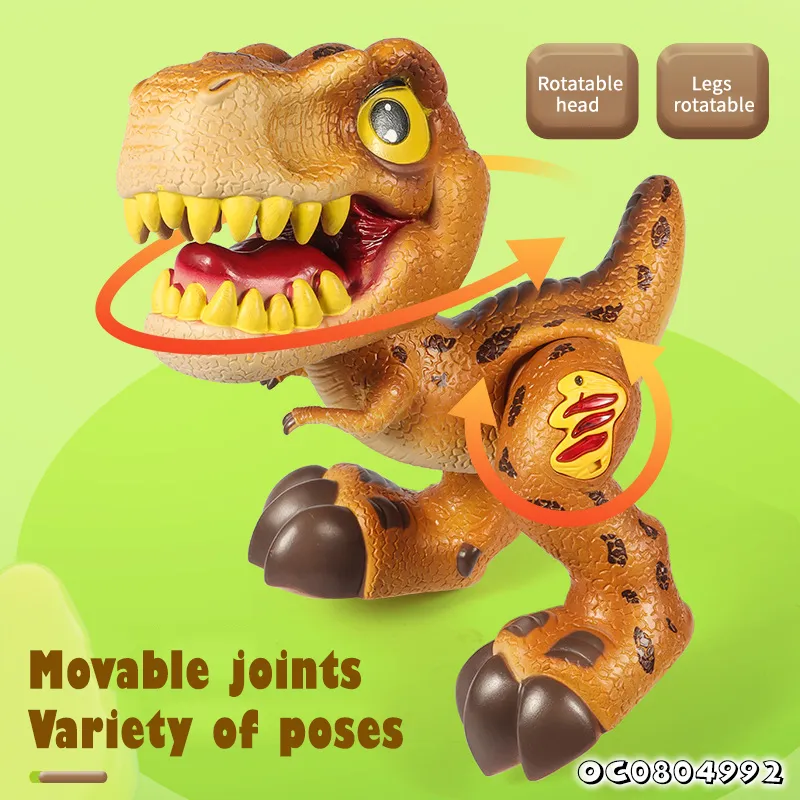 Movable Joints Battery Operated Educational Moving Soft Plastic Dinosaur Electric Small Toys for Children with Light and Sound
