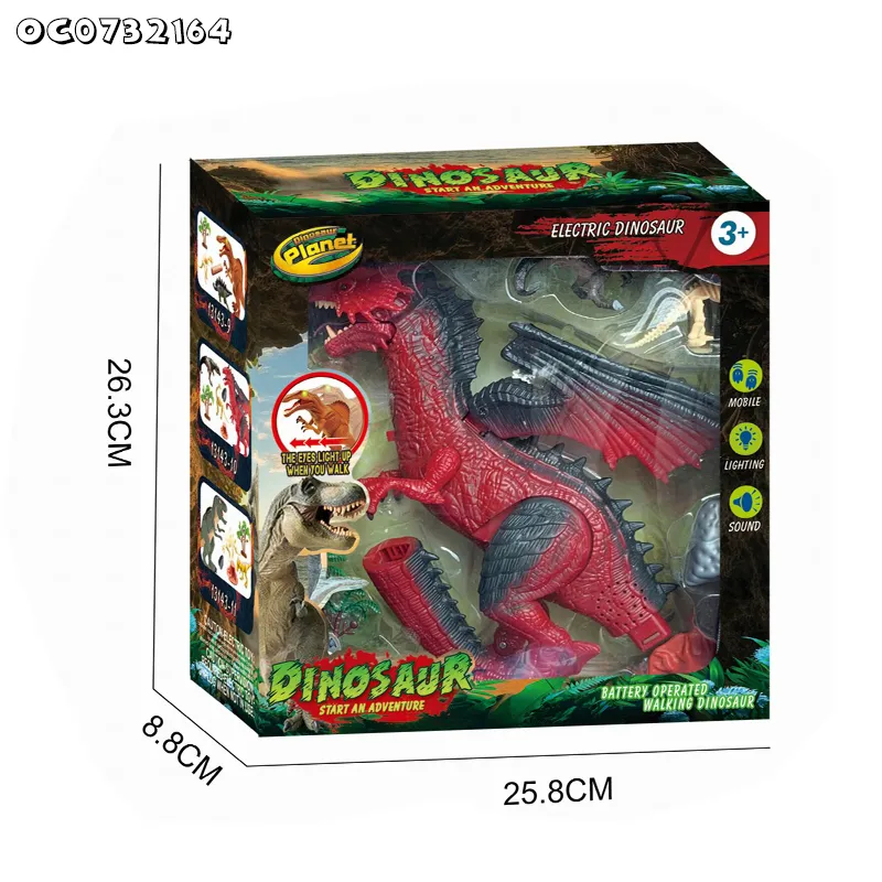 Interactive Realistic Walking Simulation Roaring Children Battery Operate Electric Dinosaur Robot Toy with Light up