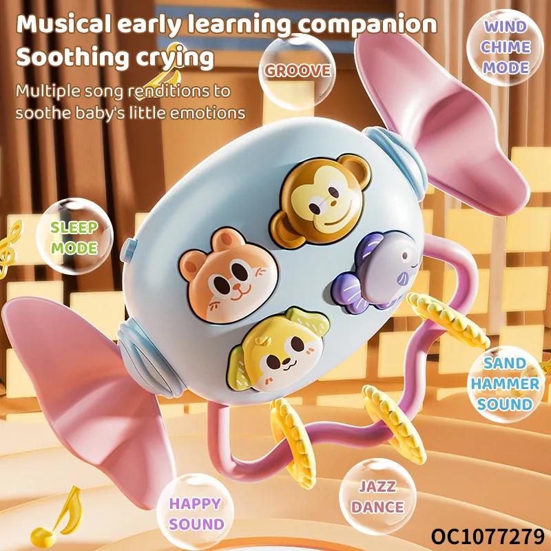 Candy-Shaped Animal Musical Instrument Sets 18 Months Soothing Baby Educational Toy Plastic Rattles Games Toy for Cognitive