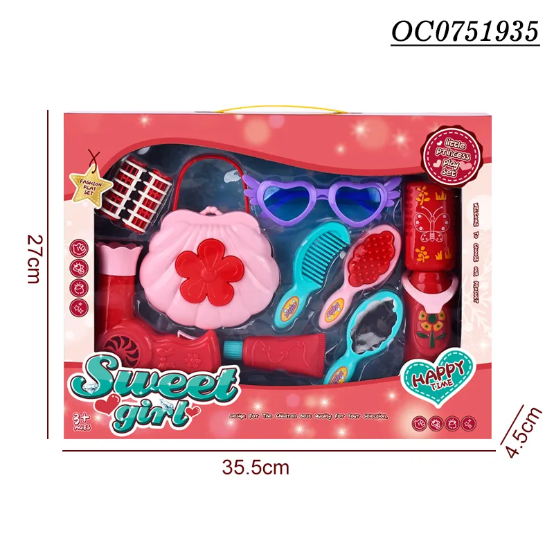 Wholesale Girls Pretend Beauty Play Kids Children Plastic Beauty Make up Hair Salon Set Toy