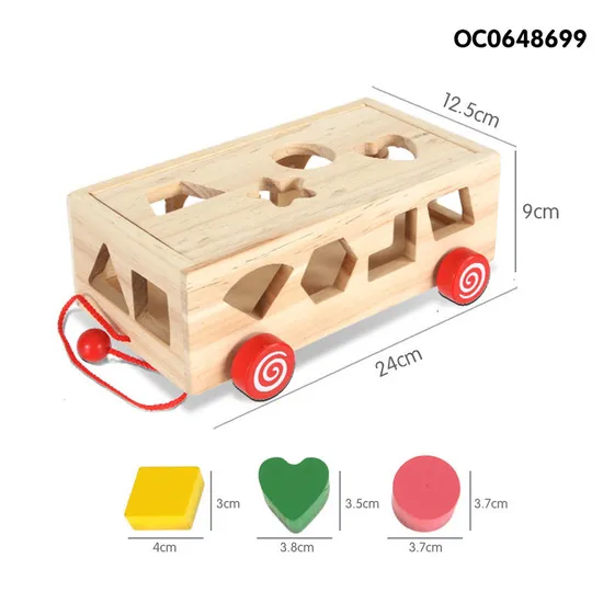 Wholesale Montessori Educational Blocks Baby Wooden Car Baby Popular DIY Toys