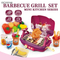 Wholesale Simulation Food Pretend Barbecue Kids Role Play Pink Children's Plastic Mini Kitchen Eaducational Set Toy with Spray