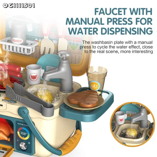 Wholesale Play Household Small Mini Cooking Montessori Educational Children's Plastic Spray Sink Kitchen Toy for Kids