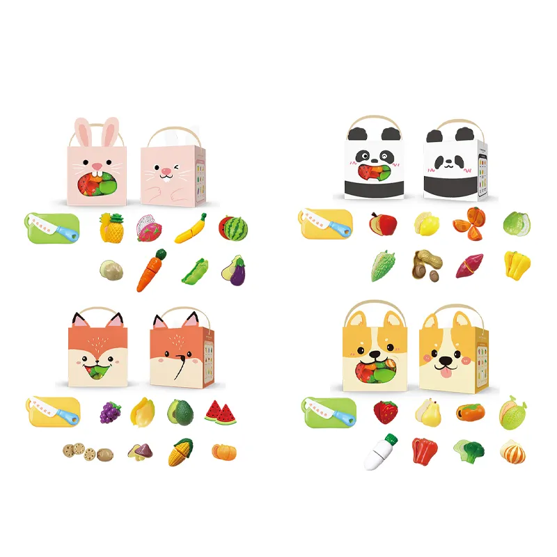 Wholesale Kitchen Pretend Food Cook Funny Plastic Cutting Vegetable and Fruit Cognitive Educational Learning Toys