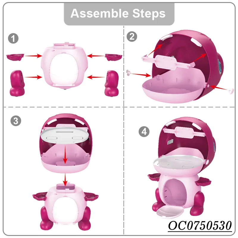Wholesale Dinosaur Beauty Role Pretend Play Baby Dressing Table Beauty Makeup Toy for Girls