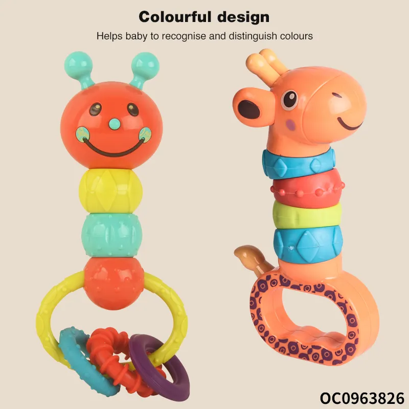 Squishy Mini Rubber Animals Bath Toys Baby Hanging Noise Maker Hand Bell Rattle Toy for Newborn Crib Toys Car Hanging