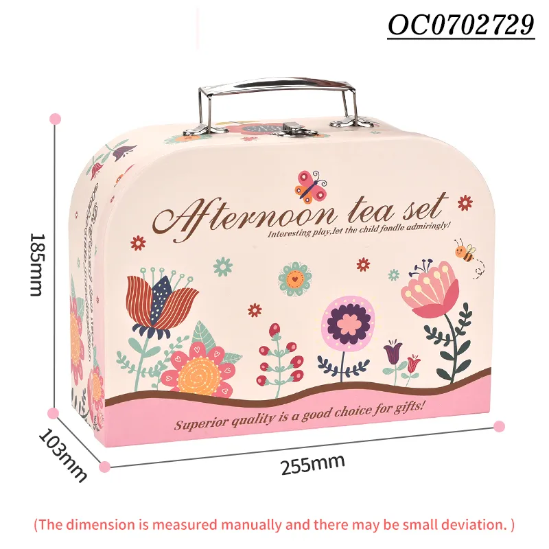 Wholesale Tableware Food Children Play Afternoon Tea Pink Plastic Kitchen Pretend Toy Set