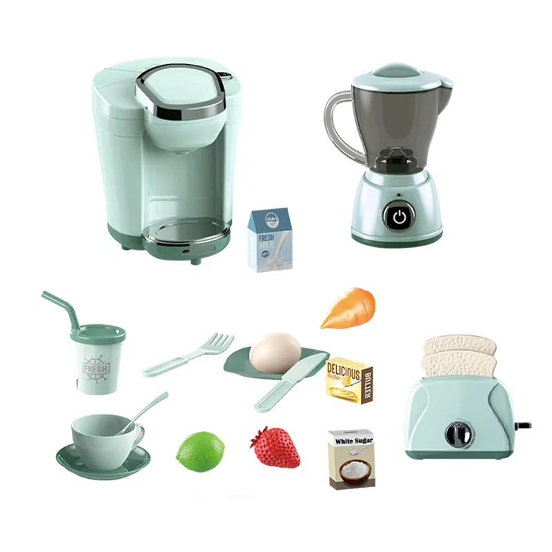 Wholesale Funny Juice Maker Coffee Bread Machine Children's Plastic Appliance Mini Kitchen Tool Pretend Play Toys