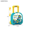 Mini Shopping Trolleys Carts Green Color Home Supermarket Toys Shop for Kids Girls Supermarket Goods Toy with Fruit Vegetable Food