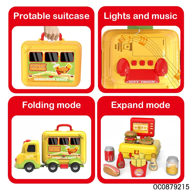 Wholesale Funny Pretend Play Set Fast Food Set Hamburger Children's Educational Plastic Mini Kitchen Toy