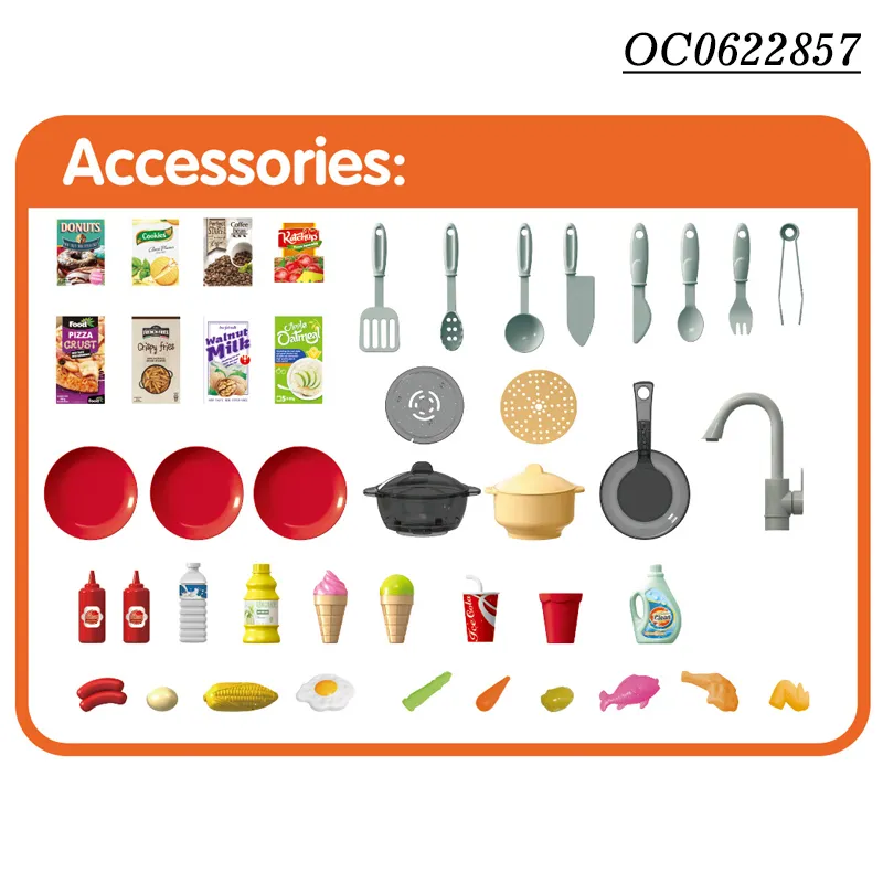 Wholesale Pretend Play Big Size Electric Spray Light Sound Children's Plastic Kitchen Set Toy for Kids