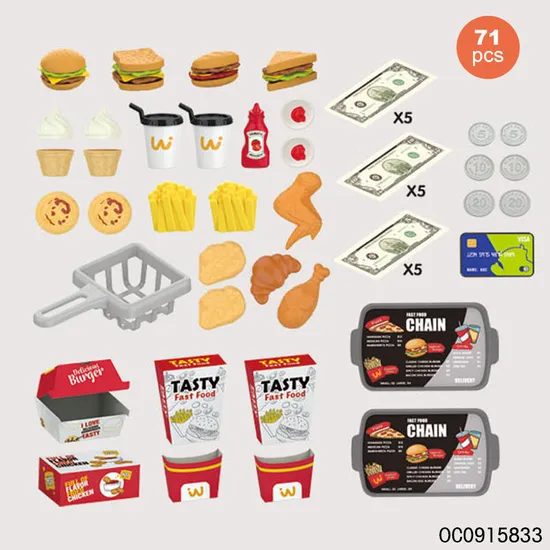 Wholesale Funny Pretend Play Children's Plastic Mini Kitchen Fast Food Shop Toys