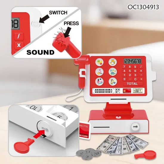 Kids Home Toy Supermarket Bill Checkout Counter Toys Play Role Playhouse Modern Electronic Cash Registers Toy for Kids