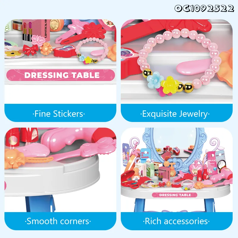 Wholesale Pretend Beauty Fashion Kids Girls Makeup Set Dressing Table Toy with Mirror