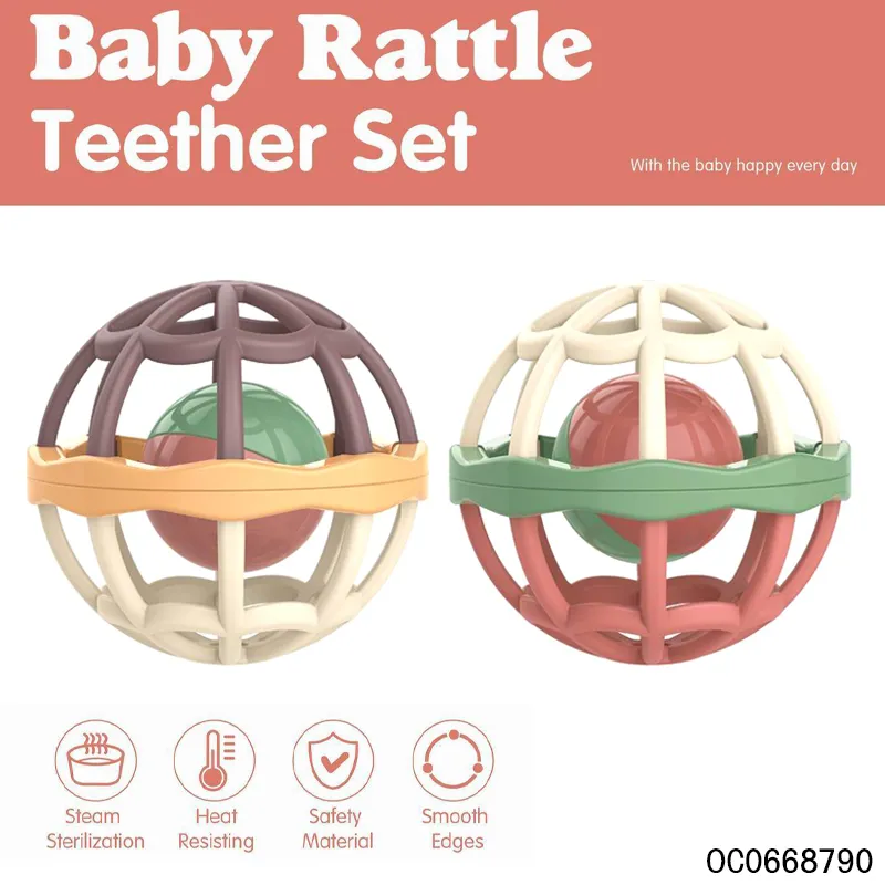 Wholesale Educational New Sensory Rattle Toy Soft Teether Set Activity Ball Plastic Baby Toy