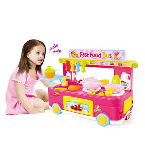 Wholesale Kids Play Pretend Cooking Mini Pink Plastic Educational Kitchen Toy Sets