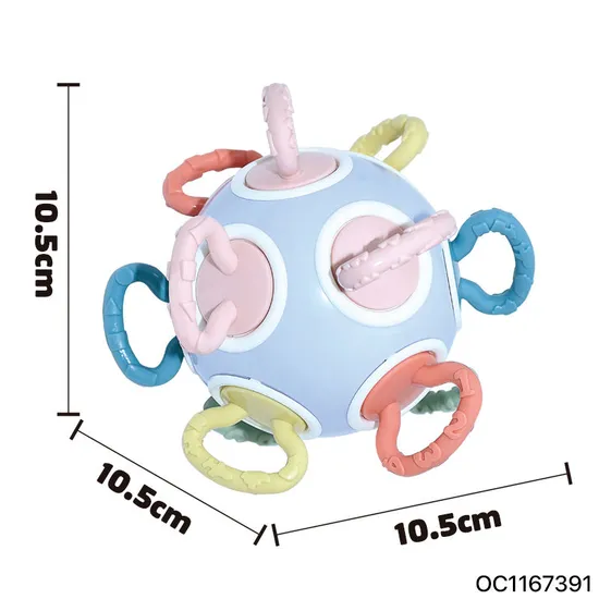 Wholesale Teether Educational Sensory Soft Montessori Ball Rattle Gift Set Silicone Baby Toy