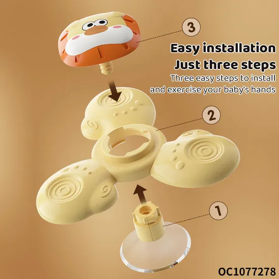 Baby Montessoris Silicone Spinning Bath Toys Bathing Sucker Sensory Toy Rotating Rattles Early Educational Fidget Toy