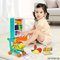 Simulation Food Plastic Toy Electric Mini Refrigerator Pretend City Play Houses with Supermarket Shopping Cart for Kids Children