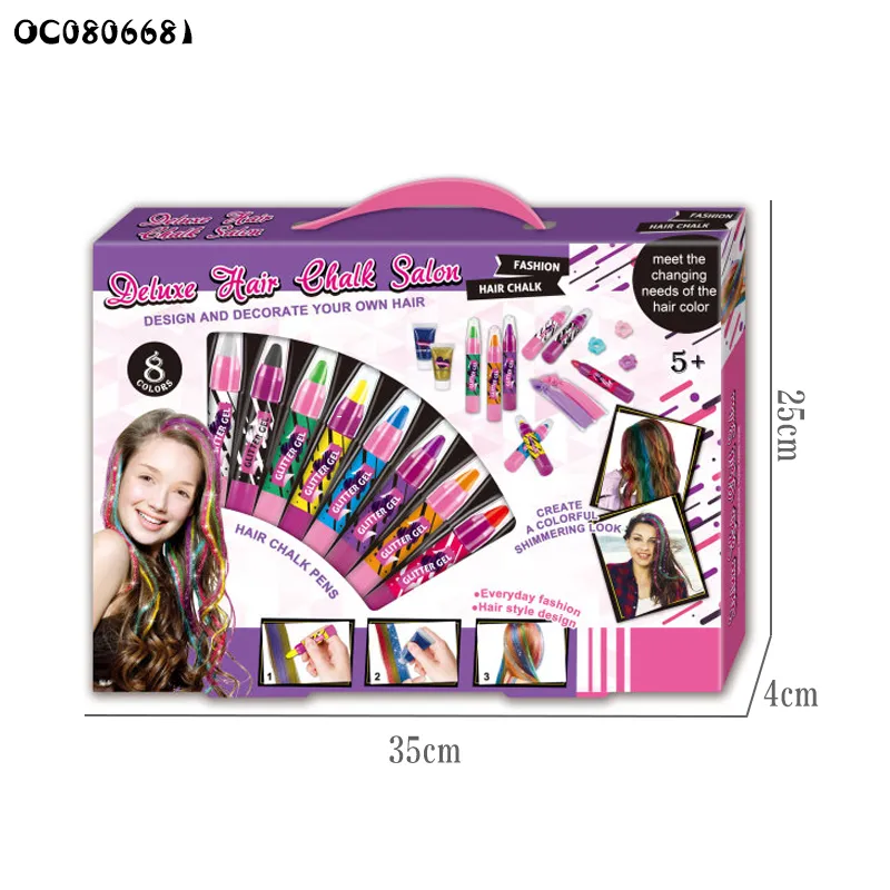 Wholesale Hair Colour Dye Pen Kids Beauty Fashion Makeup Sets Make up Toys for Baby Girls