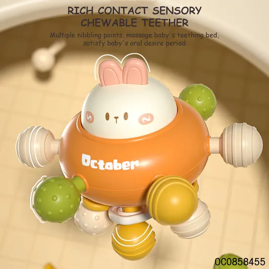 Montessori Sensory Montessori Rattle Silicone Rubber Wholesale Plastic Baby Toys