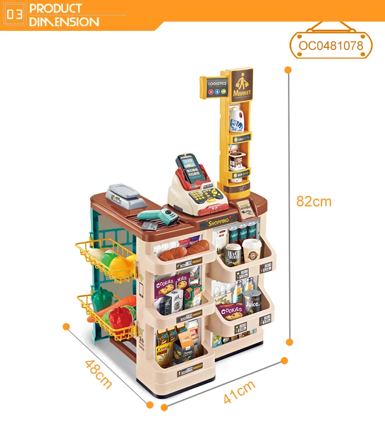 Supermarket Shopping Role Play Toys Kids Shop Toys with Cash Register
