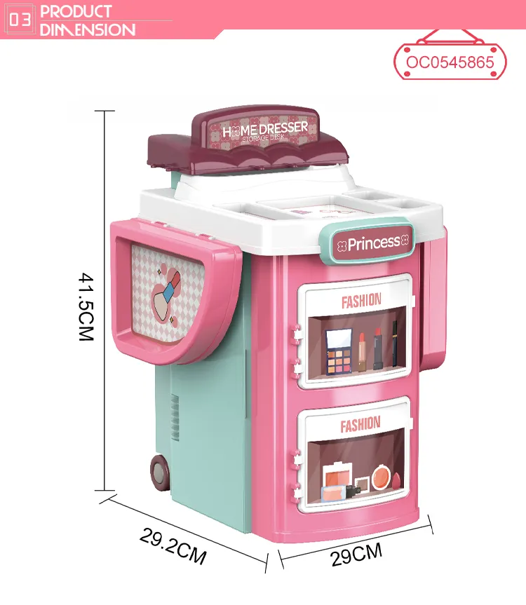 Wholesale Girls Beauty Cosmetic Make up Mirror Table Portable Makeup Toy with Light