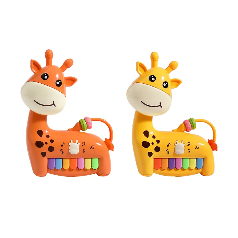 Wholesale Cartoon Keyboard Musical Piano Baby Montessori Sensory Rainbow Keyboard Toy with Flashing Light
