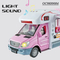 Wholesale 1/24 Mini Diecast Model Children's House Dining Car Toy with Light Music
