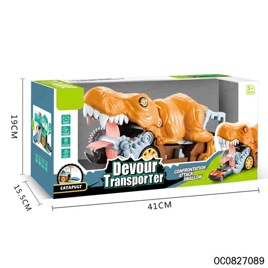 Wholesale Diecast 2PCS Alloy Mini Car Big Dinosaur Electric Toy Cars Set Kids with Light and Music