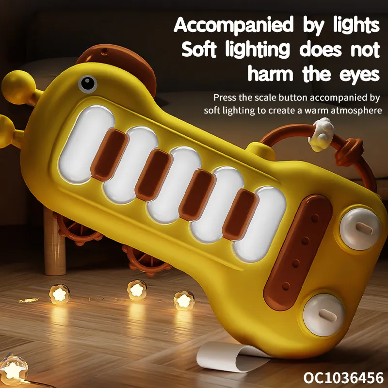 Wholesale Plastic Cartoon Giraffe Keyboards Music Electronic Baby Musical Piano Keyboard Toy
