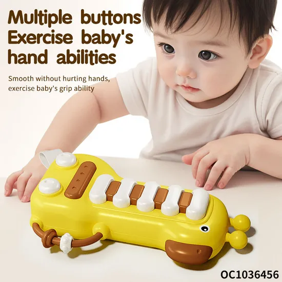 Wholesale Plastic Cartoon Giraffe Keyboards Music Electronic Baby Musical Piano Keyboard Toy