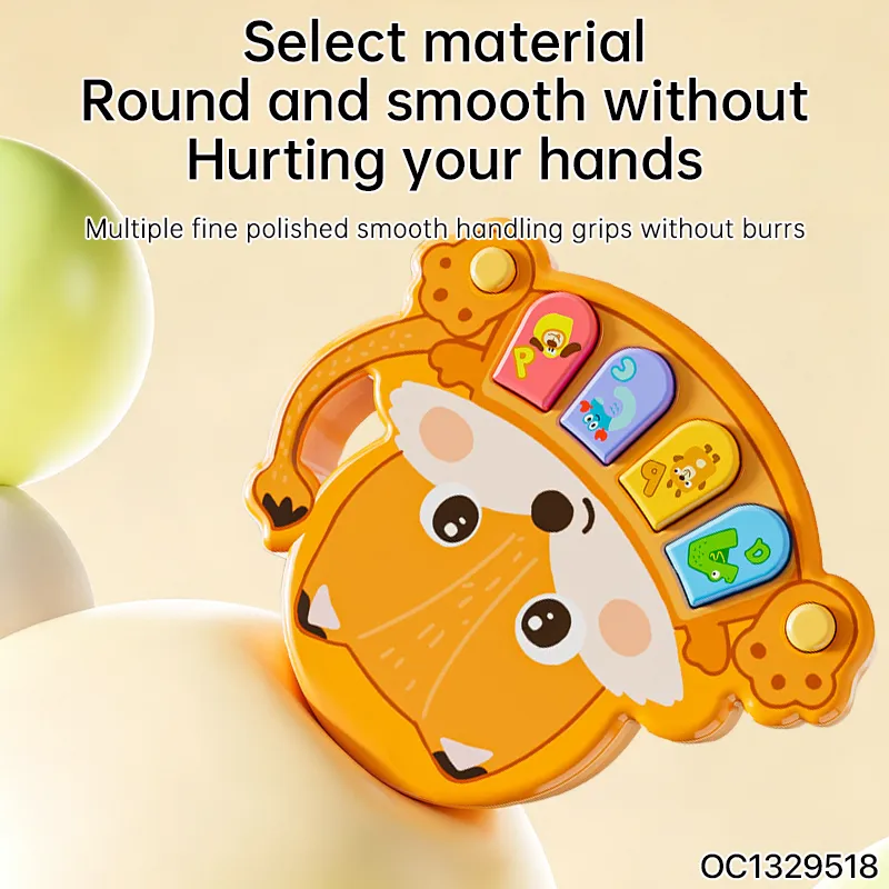 Wholesale Cartoon Children's Electronic Animal Baby Montessori Sensory Rainbow Keyboard Toy Portable Piano