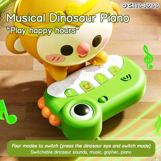 Wholesale Plastic Electric Light-up Keyboard Musical Instruments Children Sensory Musical Frog Piano Learning Toys for Kids with Colorful Lights