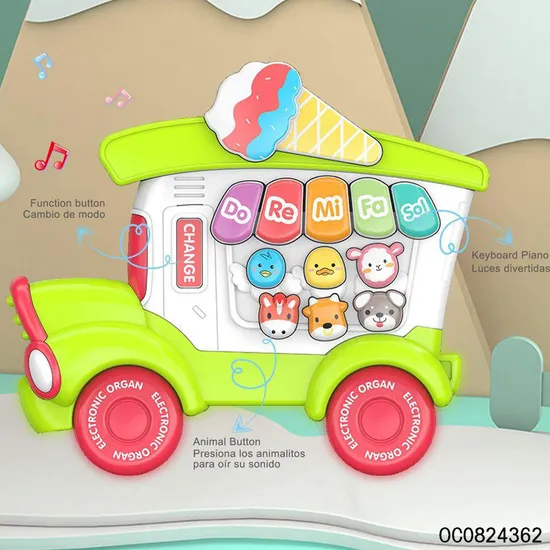 Wholesale Montessori Cartoon Ice Cream Keyboards Music Electronic Piano Baby Musical Instruments Toys