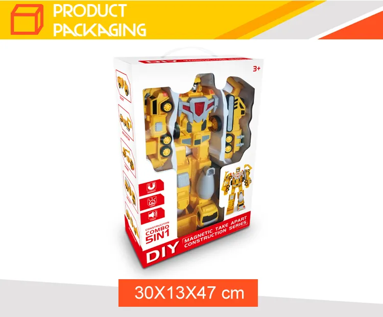 Wholesale Kids Interactive Intelligent 5PCS in 1 Magnet Construction Car Transform Robot Toy