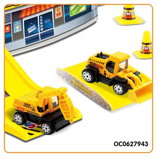 Wholesale Kids Plastic Children Parking Lot Plastic Freewheel Toys Mini Car Set