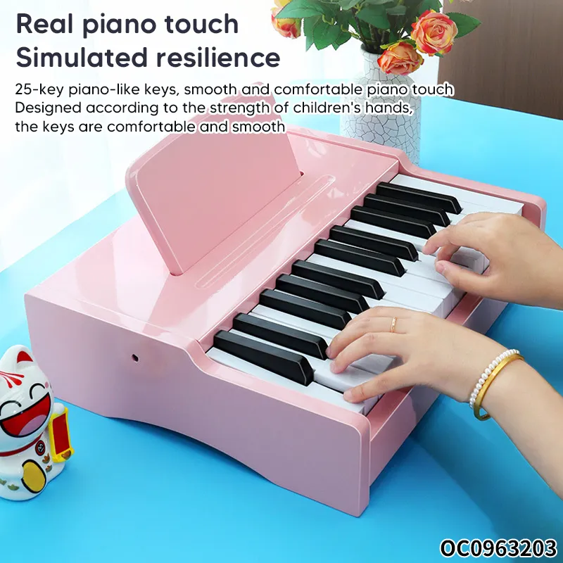 Wholesale Montessori Sensory Educational Children's 25 Keys Electronic Music Instrument Wooden Keyboard Piano