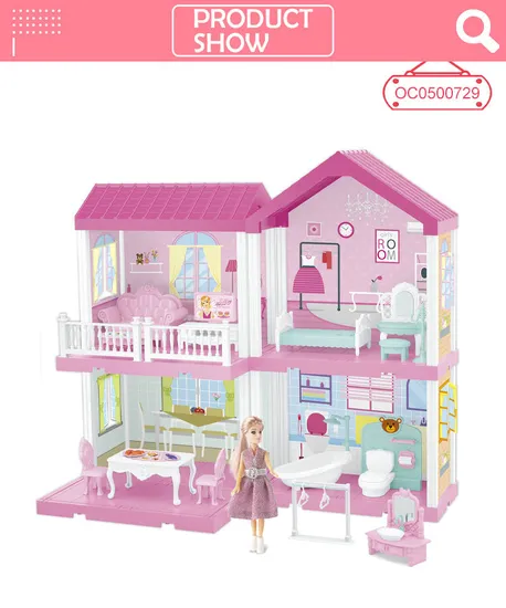 Wholesale Gift DIY Miniature Plastic Children House Play Doll House Set