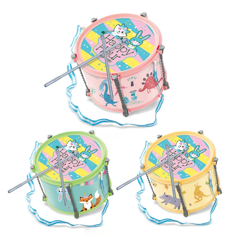 Wholesale Happy Plastic Children Baby Cartoon Plastic Musical Instruments Hand Drum